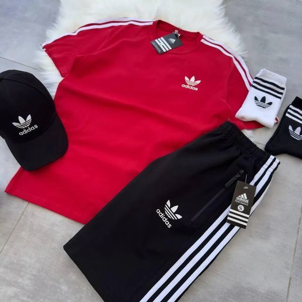 Спортивний Костюм Чоловічий Літній Adidas шорти футболка + кепка спортивний комплект XXL 2607473634 фото