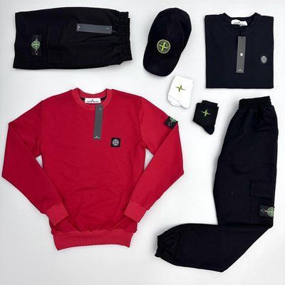 Комплект мужской стон айланд Stone Island спортивный костюм шорты футболка кепка весна лето осень XXXL 2628327704 фото
