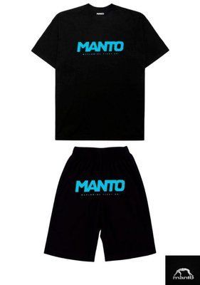 Спортивный Костюм Мужской Летний шорты футболка Manto черный спортивный комплект 2605851165 фото