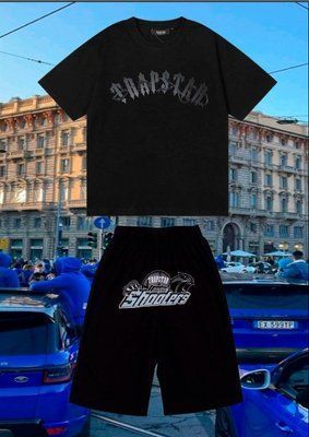 Спортивний Костюм Чоловічий Літній Trapstar чорний шорти футболка спортивний комплект M 2606848352 фото