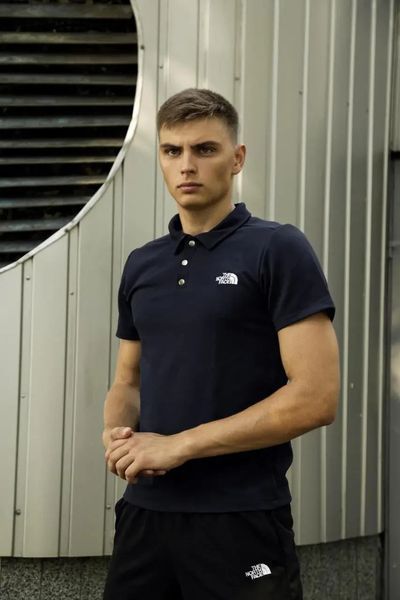 Спортивний комплект чоловічий The North Face поло синє+шорти чорні+барсетка літній костюм бавовняний норс фейс XXL 2657626787 фото