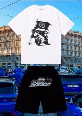 Спортивный Костюм Мужской Летний Trapstar черные шорты белая футболка спортивный комплект L 2606777978 фото