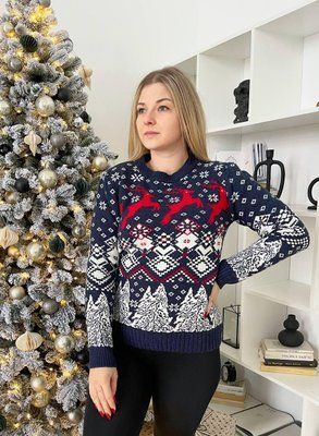 Свитер женский новогодний с оленями теплая женская зимняя кофта 2384853181 фото
