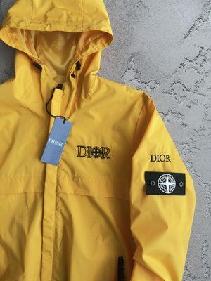 Вітровка чоловіча Stone Island x Dior жовта куртка Стон Айленд x Діор з капюшоном весна осінь повсякденна M 2661835890 фото