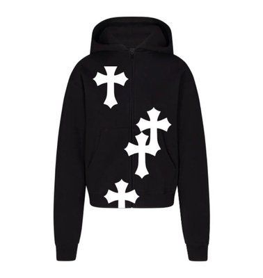 Зіп-худі чоловіча Chrome Hearts чорна літня осіння веснянна спортивна кофта с капюшоном двонитка M 2611228857 фото