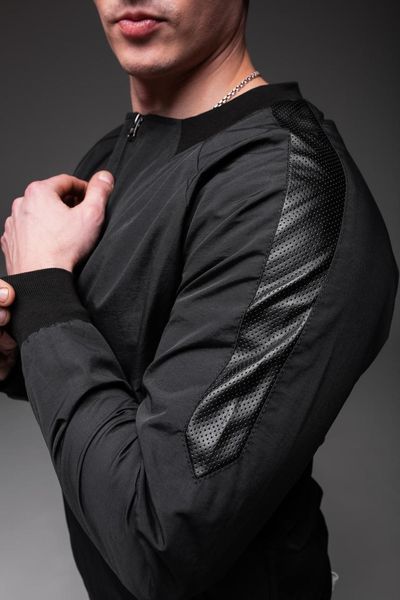 Куртка бомбер чоловічий базовий чорний стильний однотонний легкий весна осінь спортивний повсякденний 2666703222 фото