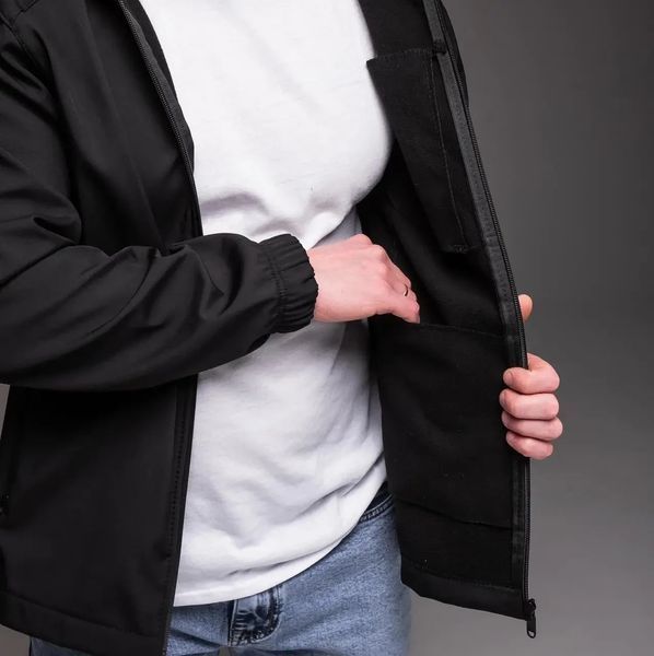 Вітровка чоловіча The North Face Softshell чорна куртка на флісі на блискавці з капюшоном осінь весна нірс фейс L 2662622324 фото