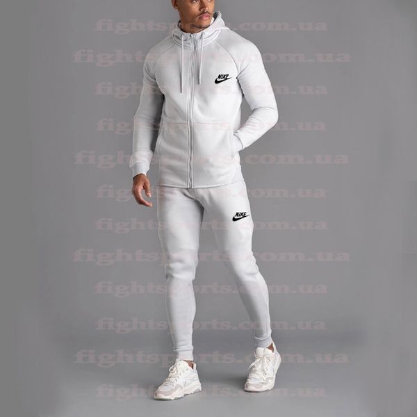 Чоловічий спортивний костюм найк молодіжний на блискавці NIKE Білий 1596091350 фото